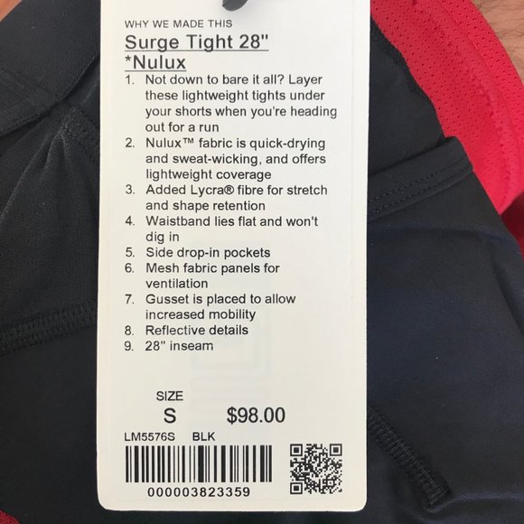 Lululemon Surge Tight 28" Leggings Running Athlete - Picture 6 of 6